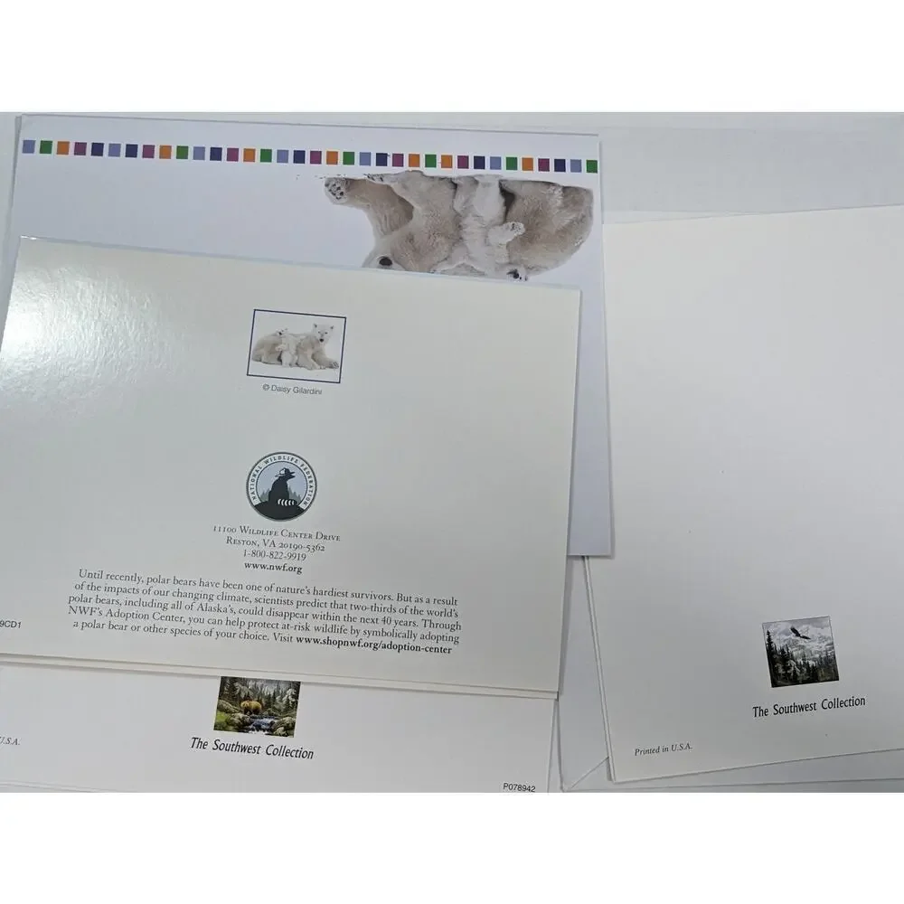 Vtg Southwest Wildlife Collection Cards Lot 3 Nature Bears Eagles Birthday Blank